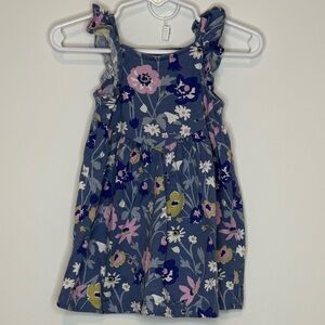 Carter's Blue Floral Ruffle Baby Dress with Matching Bloomers | 12 months